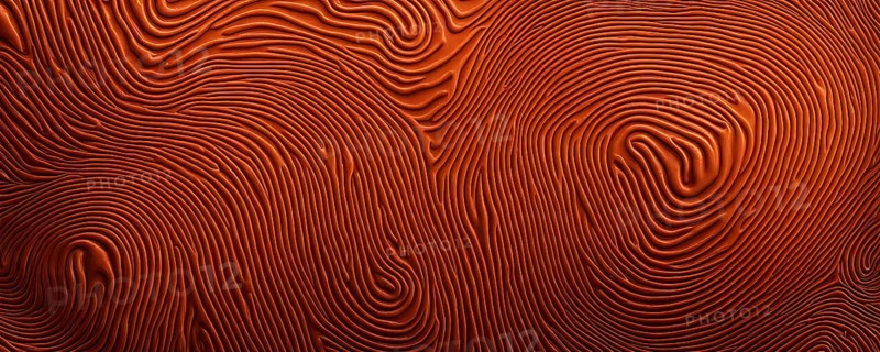 Fingerprint background dominated by swirl patterns in orange hues, AI generated