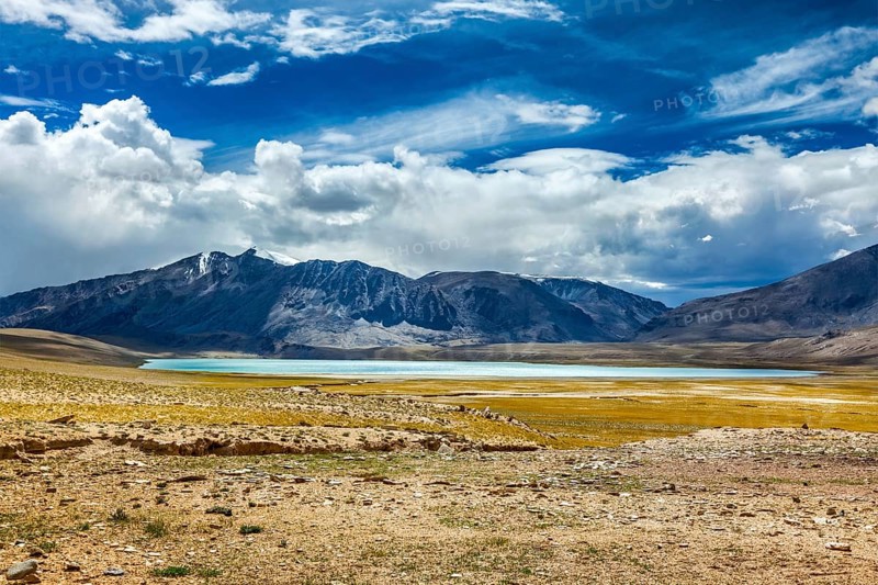 Himalayan lake Kyagar Tso in Himalayas mountains, Ladakh, India, Asia