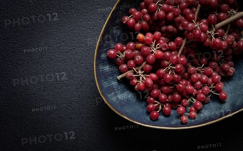 Shtoshi berry, Shepherd's pie, a hybrid of sea buckthorn and barberry, top view, no people