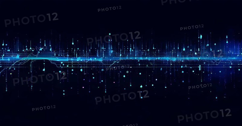 Illustration of abstract stream Artificial intelligence, Big data, AI generated