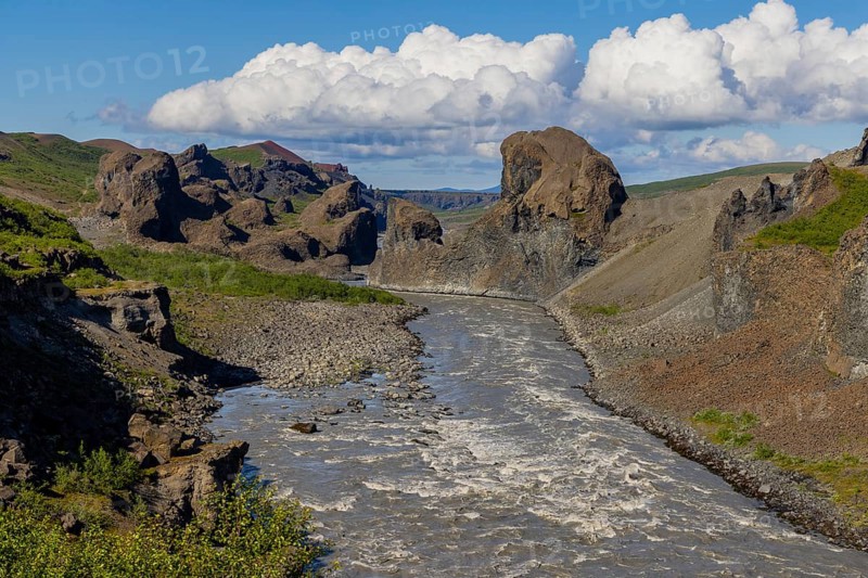 Jökulsa a Fjöllum Canyon, basalt rock, eastern Iceland