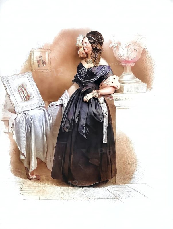 Elisabeth Anna Russell, née Rawdon (+ 1874) woman of George William Russell (diplomat), Historical, digitally restored reproduction from a 19th century original, Record date not stated