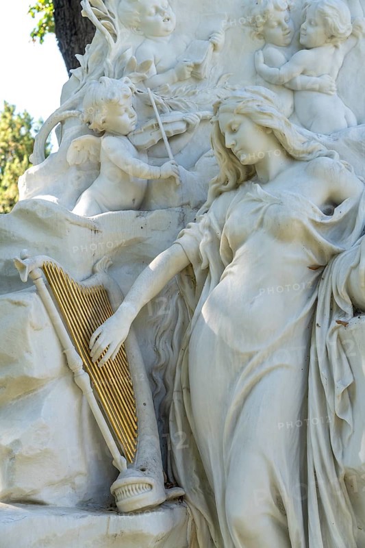 Grave of honour of the Austrian-German conductor and composer Johann Strauss at the Vienna Central Cemetery, Vienna, Austria, Europe