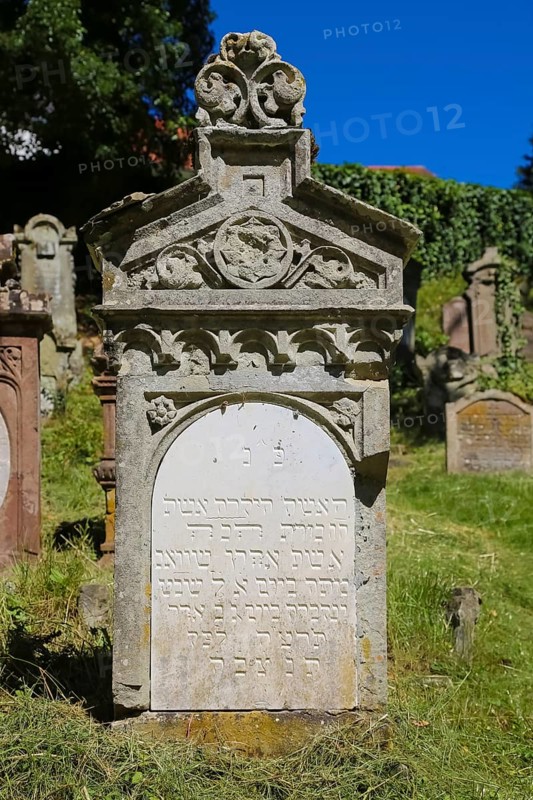 Jewish cemetery Haigerloch, created 1803, gravestones, inscription, Jewish community, Judaism, cultural monument, Haigerloch, Zollernalbkreis, Baden-Württemberg, Germany, Europe
