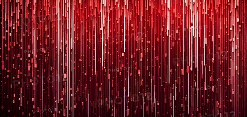 Abstract animation of binary code cascading down like digital rain, representing data insights in monochromatic red hues, AI generated