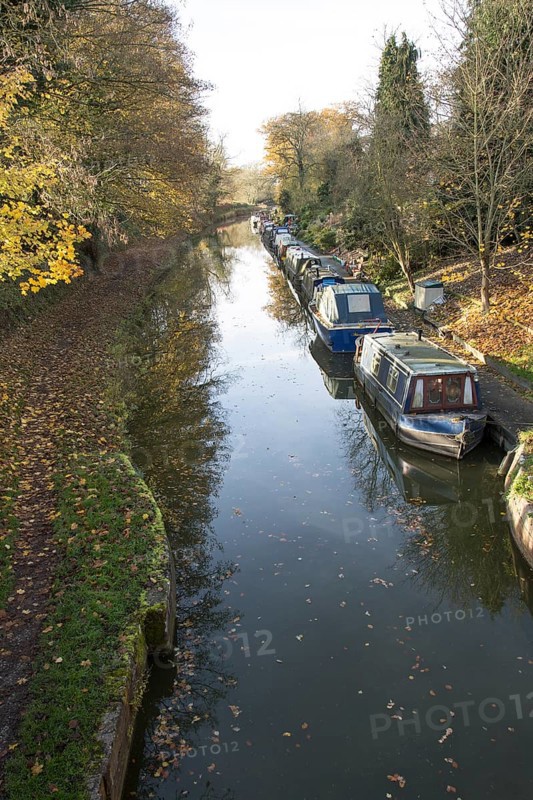 Narrowboats on the Kennet and Avon canal, Pewsey wharf, Wiltshire, England, UK