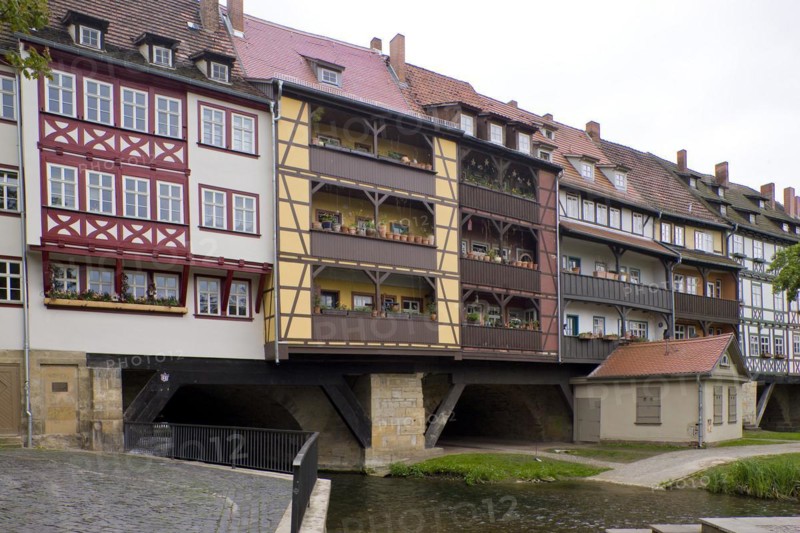 The Krämerbrücke is the oldest secular building in Erfurt and is one of the city's most famous landmarks, with half-timbered houses on both sides of the bridge. It is the longest bridge in Europe with houses on both sides