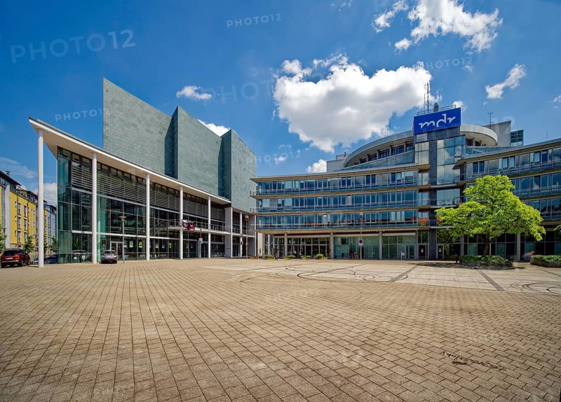 Georg-Friedrich-Händel-Halle, Congress Hall and Concert Hall and mdr, Studio Halle, Halle an der Saale, Saxony-Anhalt, Germany, Europe