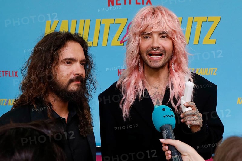Bill Kaulitz and Tom Kaulitz at the premiere of the Kaulitz & Kaulitz (Netflix) reality series at the Delphi cinema in Berlin on 21 June 2024