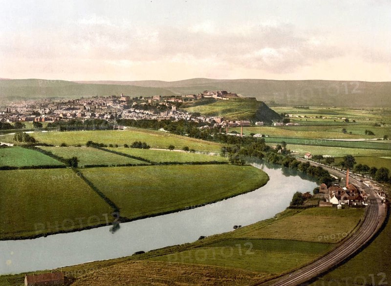 Stirling, a town north-west of Edinburgh, Scotland, Historical, digitally restored reproduction from a 19th century original, Record date not stated