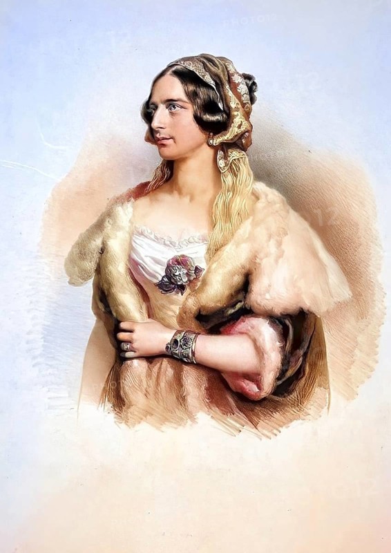 Marie Wilhelmine Countess Barth von Bartenheim (1802-1886), née von Löwenthal, Historical, digitally restored reproduction from a 19th century original, Record date not stated