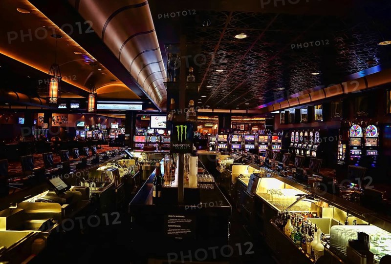 Las Vegas, Nevada-March 10, 2017: Casino machines in the entertainment area at night