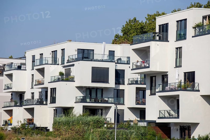 Modern residential complex in urban style (Rheinufer Süd, Ludwigshafen, Rhineland-Palatinate)
