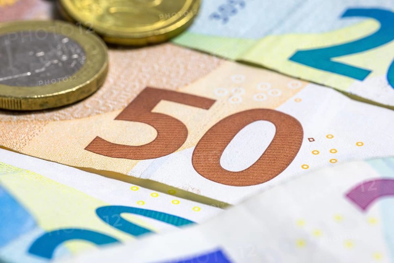 Banknotes, banknotes, 50 euro, notes, paper money, coins
