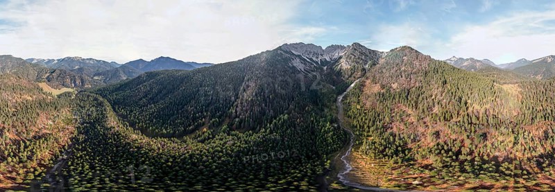 Alpine panorama, aerial view, Bavarian and Austrian Schinder, Tegernsee mountains in the Mangfall mountains, Germany, Europe