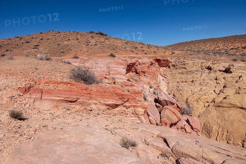 Rock formations in the Fire Canyon area at Valley of Fire State Park near Overton, Nevada