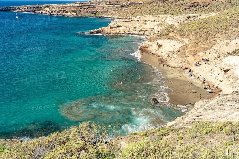 The Playa de Diego Hernandez beach on the Costa Adeje, Tenerife, Canary Islands, Spain, Europe