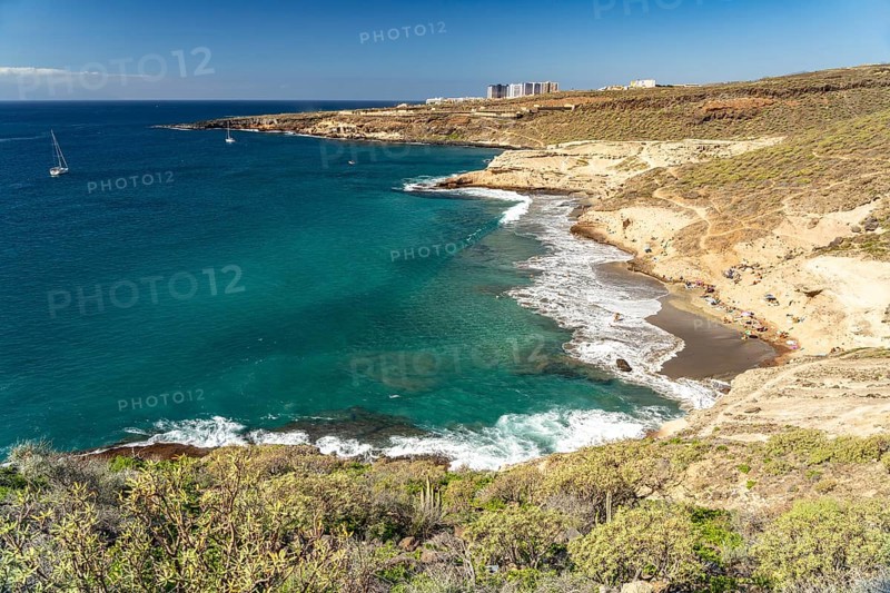 The Playa de Diego Hernandez beach on the Costa Adeje, Tenerife, Canary Islands, Spain, Europe