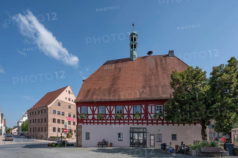 Town hall, late medieval, 1417, altered in 1885, Marktstraße 1, Hiltpoltstein, Middle Franconia, Bavaria, Germany, Europe