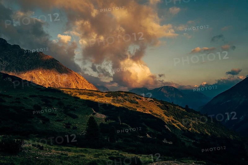 Hahntennjoch pass road in Tyrol in Lechtal, Austria, Europe
