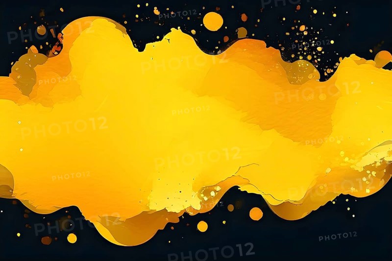 Yellow vector colorful watercolor backgrounds for business card or flyer template, AI generated