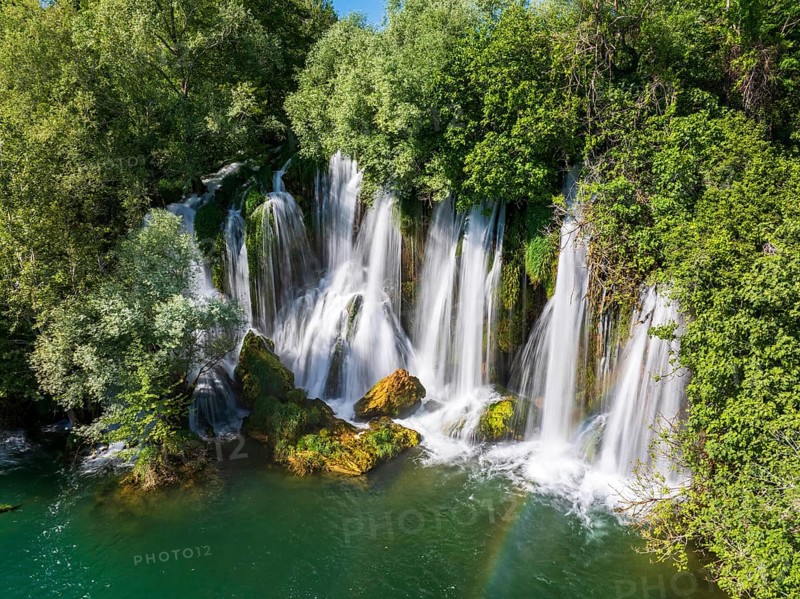 Roski Slap waterfall, Krka National Park, Dalmatia, Croatia, Europe