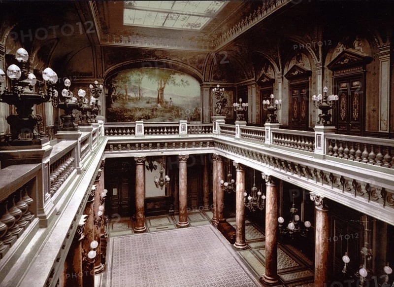 Casino entrance, atrium, Monte Carlo, Monaco, Riviera, c. 1895, Historic, digitally restored reproduction from a 19th century original, Record date not stated, Europe