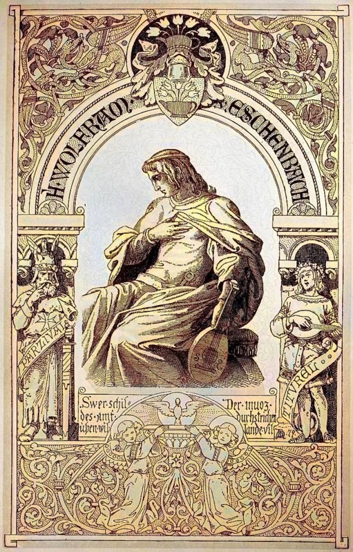 Wolfram von Eschenbach, around 1160/80, around/after 1220, was a German-language poet, digital reproduction of an original from the 19th century