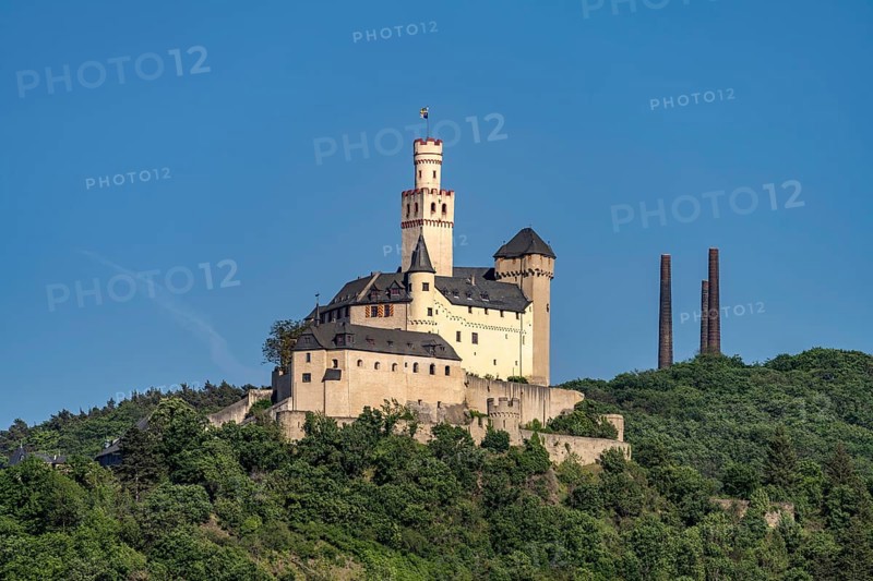 Marksburg Castle near Braubach, World Heritage Site Upper Middle Rhine Valley, Rhineland-Palatinate, Germany, Europe