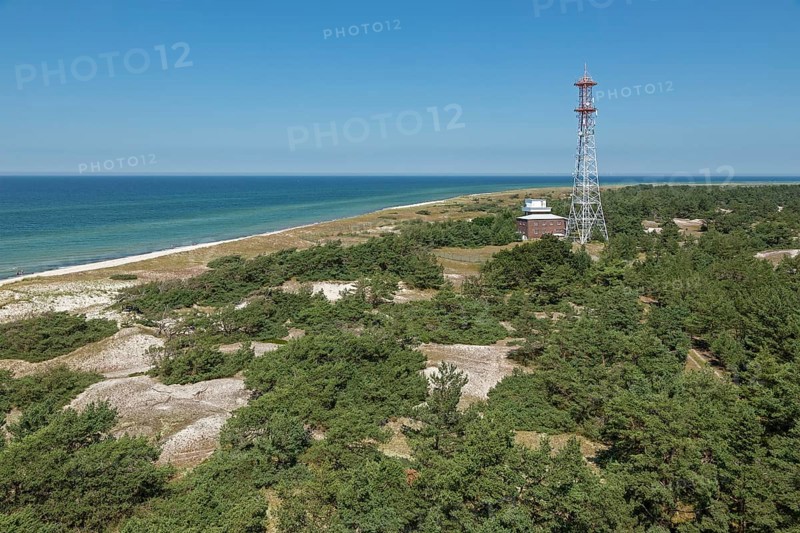 Marine radio tower, Baltic Sea, view from the lighthouse, Darßer Ort, Born a. Darß, Mecklenburg-Western Pomerania, Germany, Europe