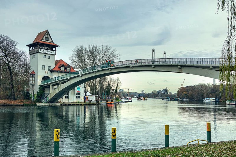 Spree am Treptower Park and cultural centre in Berlin, Germany, Europe