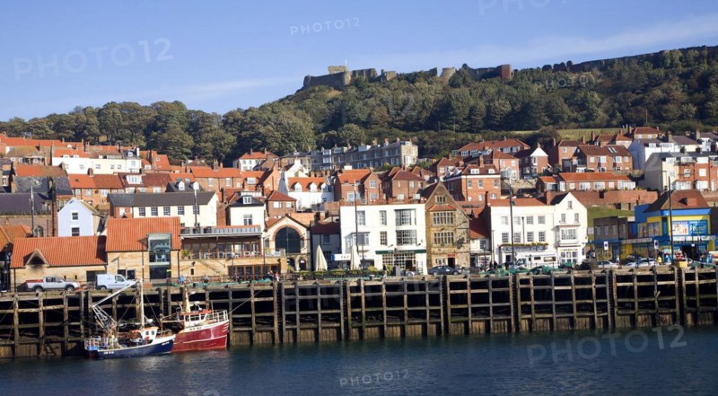 View of the harbour, Scarborough, Yorkshire, England, United Kingdom, Europe