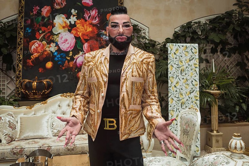 Harald Glööckler at the presentation of the Pompöös Provence furniture and homewear collection by star designer Harald Glööckler at the Hotel Adlon, Berlin, 19 June 2024. The Pompöös Provence by Casa Padrino collection consists of bedroom furniture, seating furniture and carpets