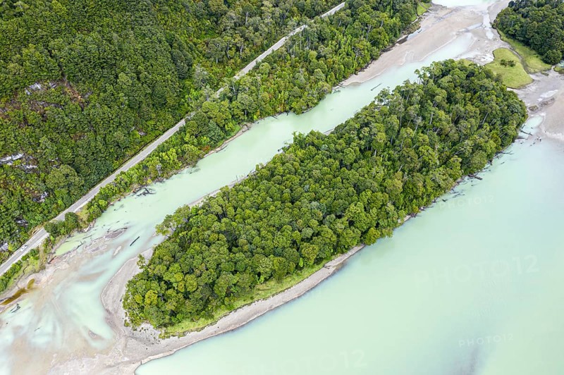River Rio Baker upstream village Caleta Tortel, road Carretera Austral, Patagonia, Chile, South America
