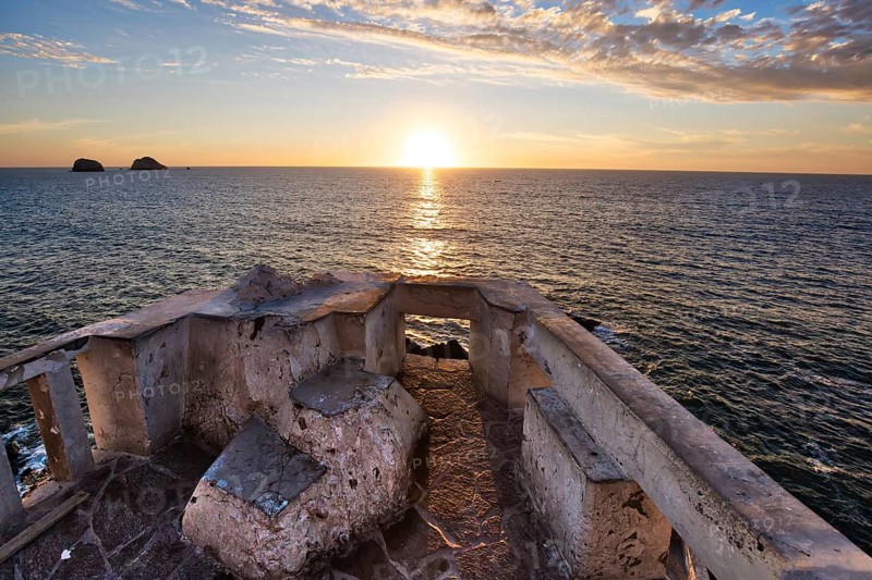 Famous Mazatlan sea promenade (El Malecon) with ocean lookouts and scenic landscapes
