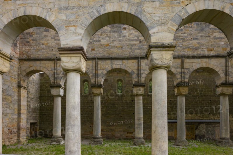 Paulinzella Monastery is a former Benedictine abbey, founded as a double monastery in Paulinzella in the Rottenbach Valley in Thuringia. The ruins of the monastery church are one of the most important Romanesque buildings in Germany, Paulinzella, Thuringia, Germany, Europe