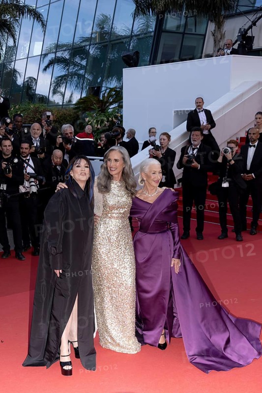 Cannes, France, 24.5.2024: Iris Berben, Andie MacDowell and Dame Helen Mirren at the premiere of La Plus Precieuse Des Marchandises (The Most Precious Of Cargoes) on the red carpet of the Palais des Festivals during the 77th Cannes International Film Festival. The 77th Cannes International Film Festival will take place from 14 to 25 May 2024, Europe