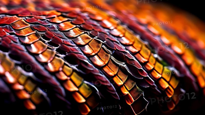 Close up on the wrinkled skin of an adder with intricate patterns, AI generated