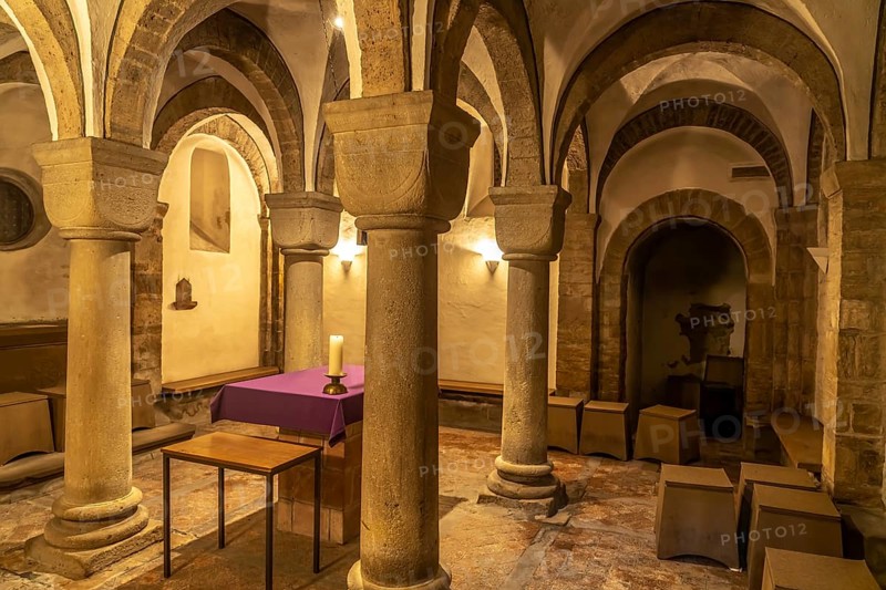 Crypt of St Martin's Basilica in Bingen am Rhein, Rhineland-Palatinate, World Heritage Upper Middle Rhine Valley, Germany, Europe
