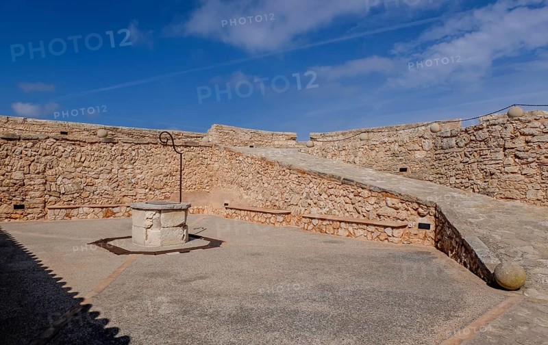 Entrance to Es Forti Fortress, Cala d'or, Santanyi, Majorca, Balearic Islands, Spain, Europe