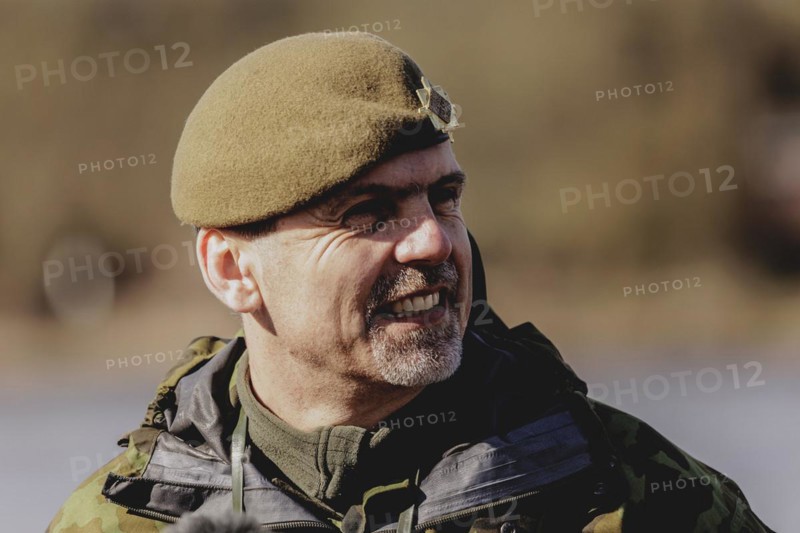 Colonel Jiri Libal, Commander 4th Rapid Deployment Brigade, photographed during the military exercise 'Wettiner Schwert' with German and Czech soldiers near Tangermünde, 26 March 2024. 'Wettiner Schwert' is part of the NATO Quadriga exercise