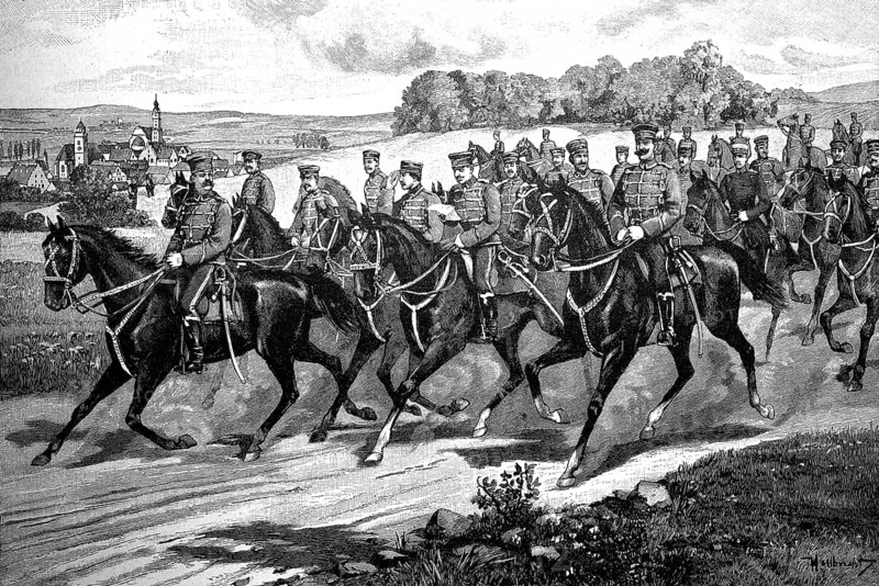 The Zietenhusaren, Hussaren, Hussaren-Regiment von Zieten, called Zieten-Husaren, was a hussar regiment of the Prussian army, on the ride to the Danube, 1866, Germany, Historical, digital reproduction of an original from the 19th century, Europe