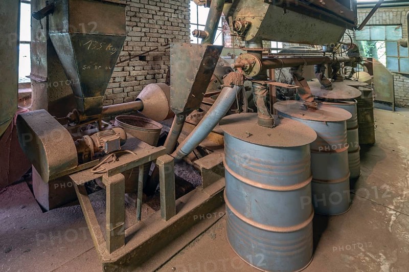Powder grinding plant for bronze powder in a metal powder mill, founded around 1900, Igensdorf, Upper Franconia, Bavaria, Germany, Europe