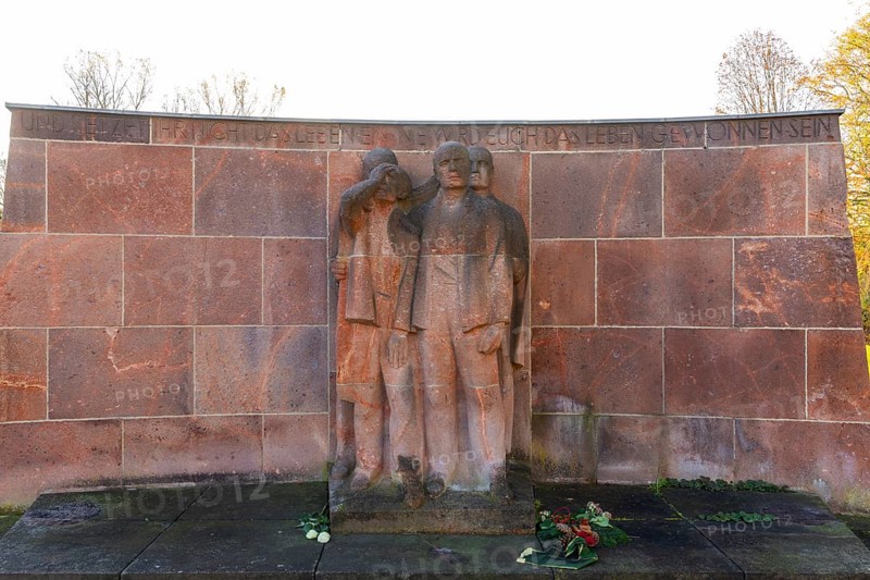 Sachsenburg concentration camp memorial on the Zschopau, Sachsenburg, Sachsenburg, Saxony, Germany, Europe