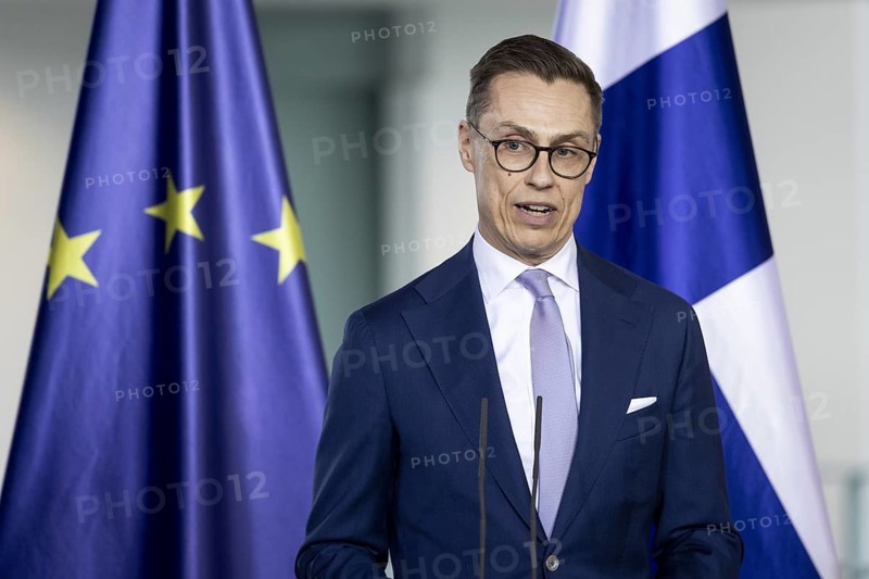 Alexander Stubb, President of the Republic of Finland, recorded during a press statement together with Olaf Scholz (SPD), Federal Chancellor, at the Federal Chancellery in Berlin, 8 May 2024