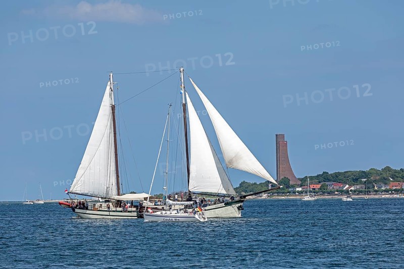 Sailing ship Elegant, sailing boat, naval memorial, Laboe, Kieler Woche, Kiel Fjord, Kiel, Schleswig-Holstein, Germany, Europe