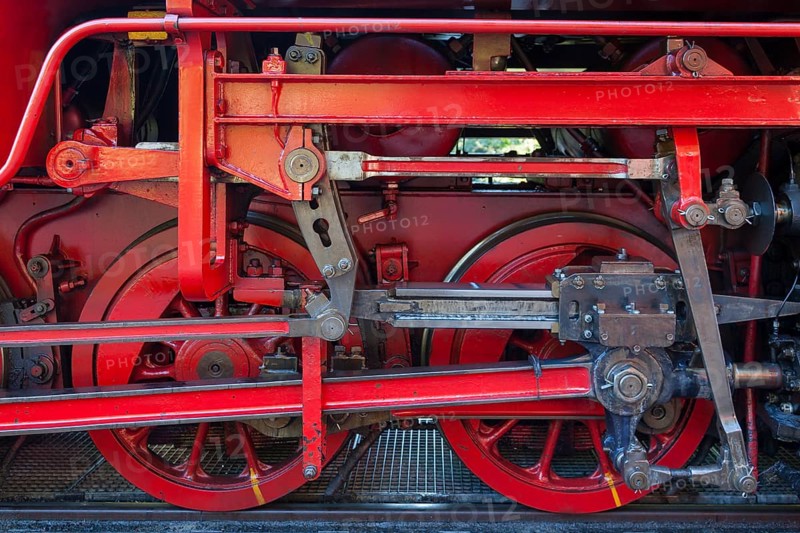 Drive of a steam locomotive, Germany, Europe