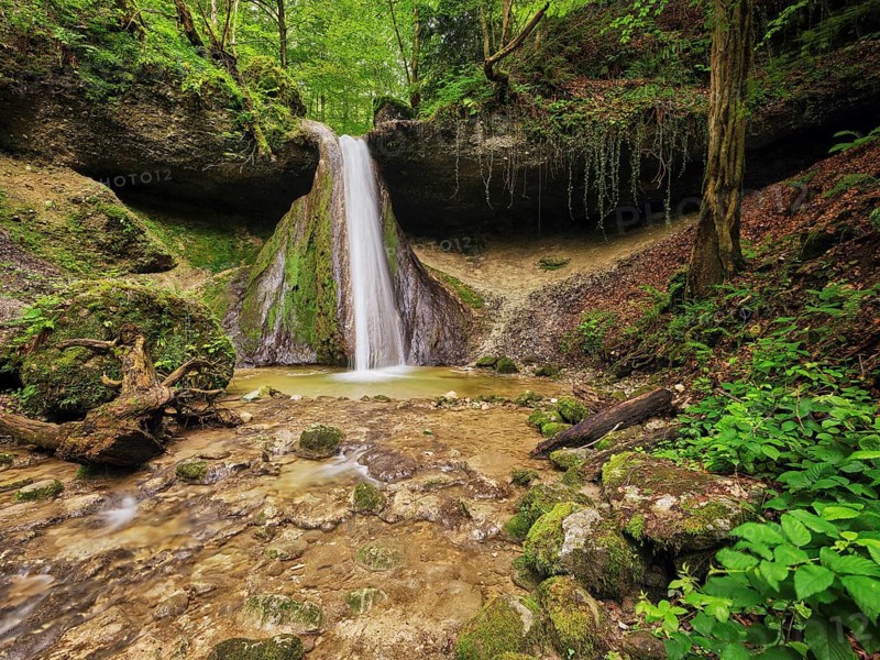 Schwarzenbach Waterfall, Baar, Canton Zug, Switzerland, Europe