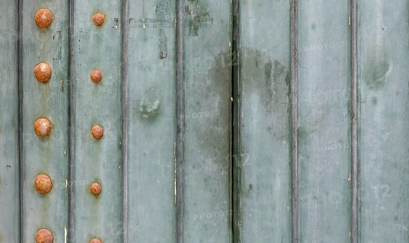 Old wooden gate with metal rivets, background, texture, Apulia, Italy, Europe