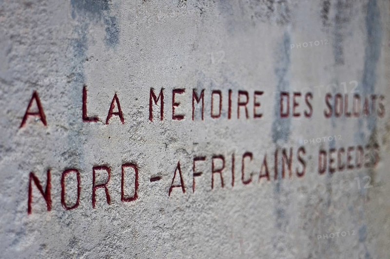 Memorial in honour of the north african soldiers who died for France during the WWII. At Airvault, Deux-Sèvres department, France. The memorial is located near the former Airvault internment camp. After the defeat of the French army in 1940, the Airvault camp was a prison for colonial prisoners of war, for soldiers hailing from North Africa. Many of these prisoners died in the camp because of the poor sanitory conditions. They were suffering from diseases like tuberculosis, dysentery
